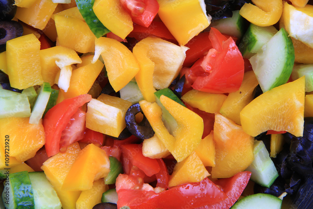 olive tomato cucumber pepper salad olive tomato cucumber pepper salad