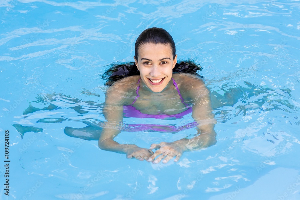 Beautiful woman in swimming pool