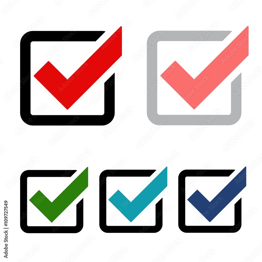 Vector of check mark icon. Icon for the politics / election company / stickers. Vector illustration. Vector of check mark icon. Icon for the politics / election company / stickers. Vector illustration.