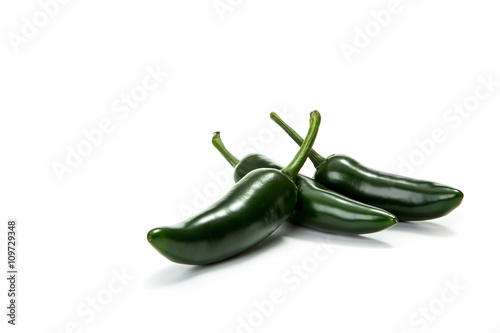 Jalapeno hot pepper  on a white background
