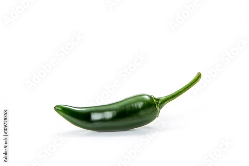 Jalapeno hot pepper on a white background