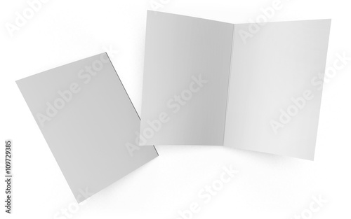 Folder Open and Closed Isolated on White