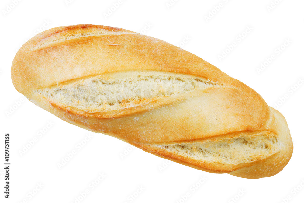 Freshly baked baguette isolated on white Freshly baked baguette isolated on white