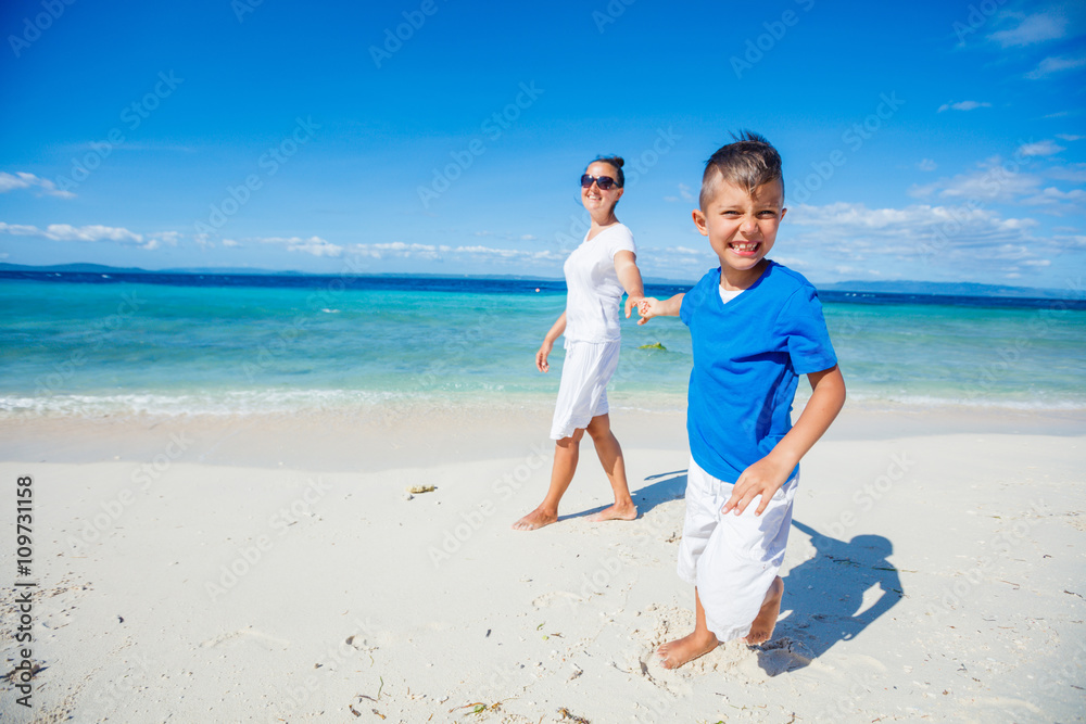 Family Having Fun on Beach