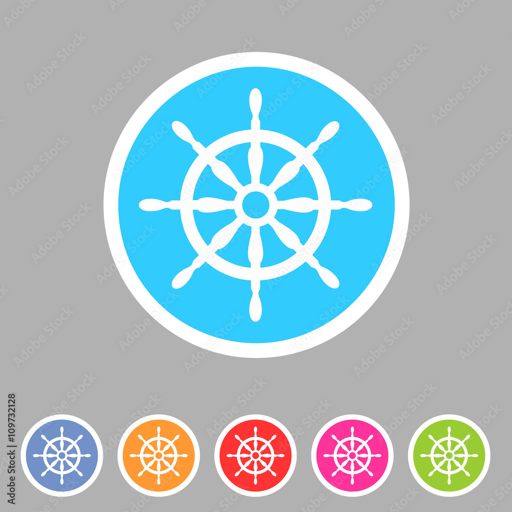 Yacht wheel helm sea icon web sign symbol logo label Yacht wheel helm sea icon web sign symbol logo label