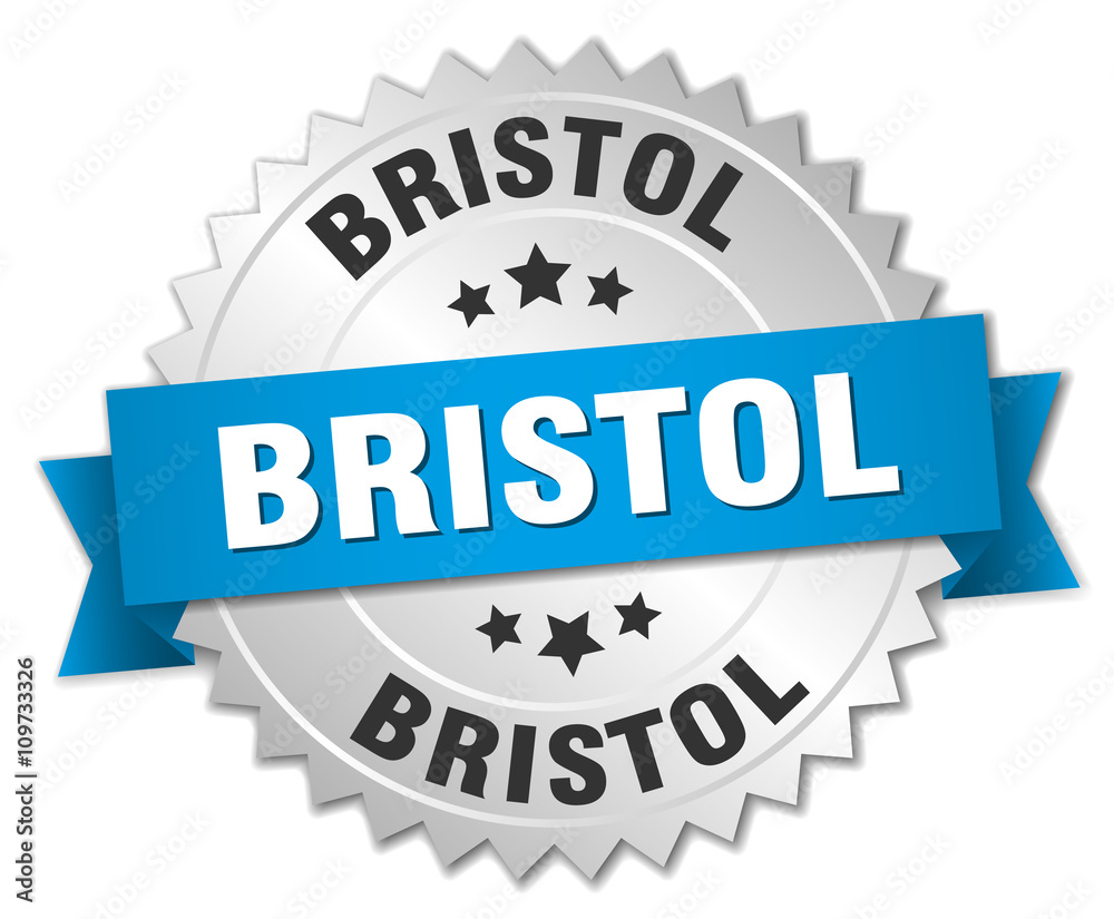 Bristol round silver badge with blue ribbon Bristol round silver badge with blue ribbon