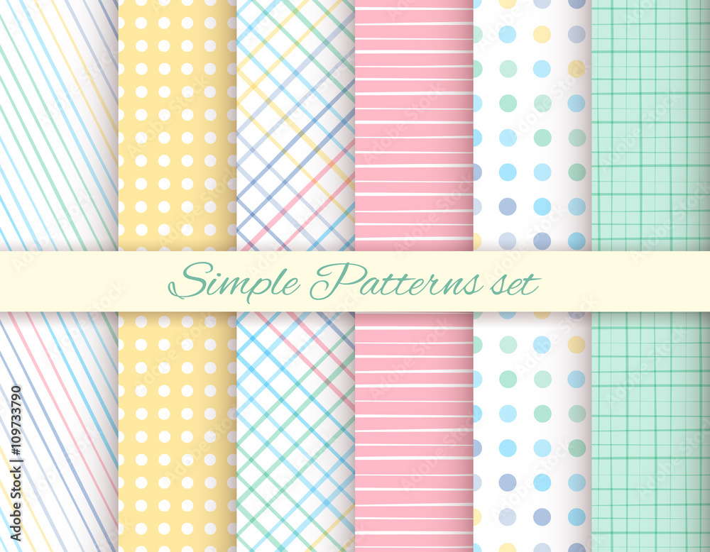 Geometric seamless patterns set