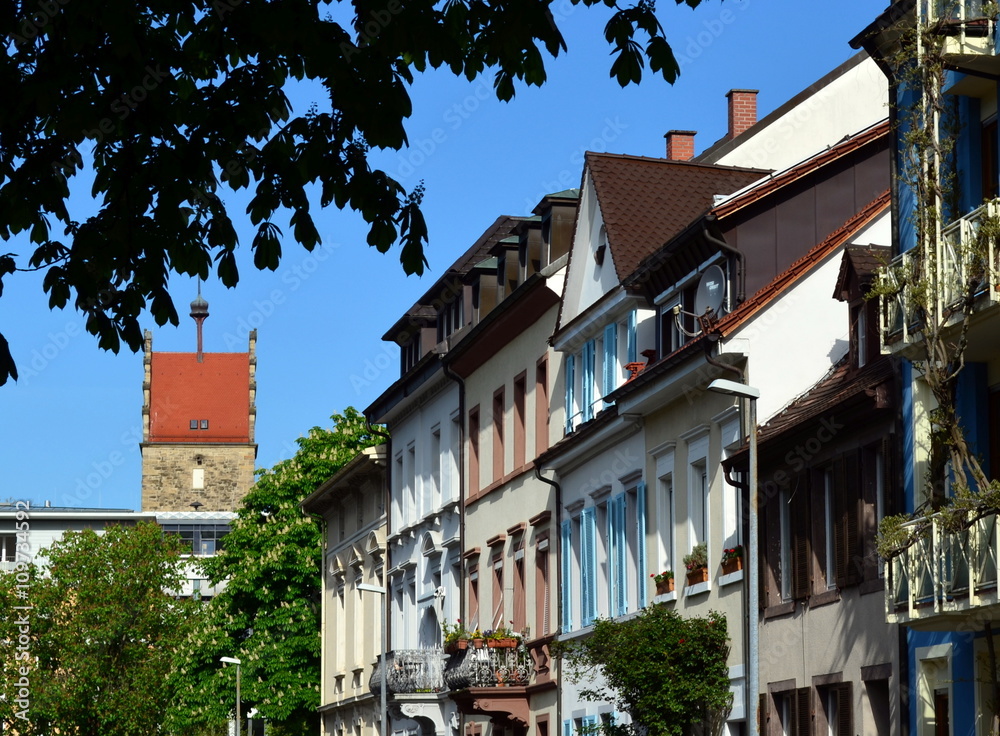 Hausfassaden vor Keplerturm Hausfassaden vor Keplerturm