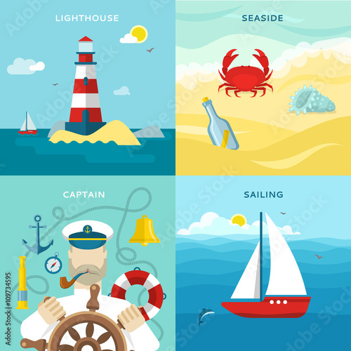 Nautical Colored Icon Set