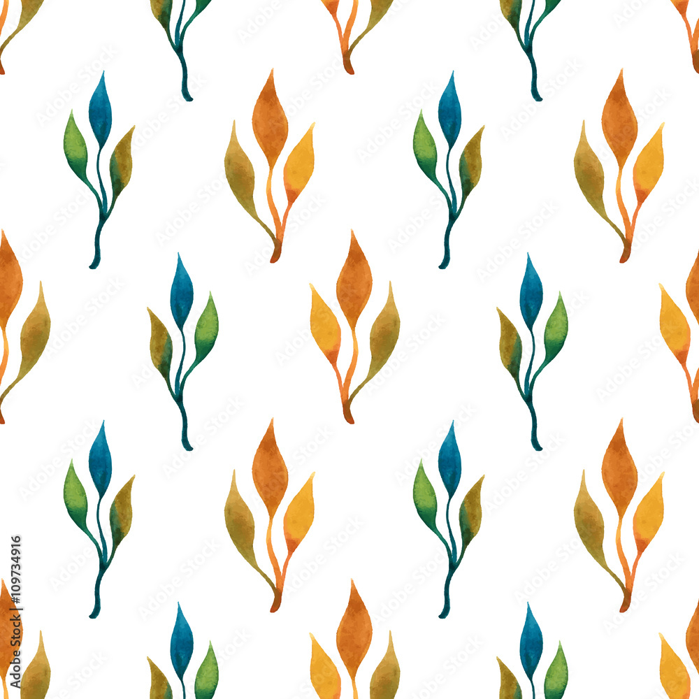 Floral seamless pattern with branches