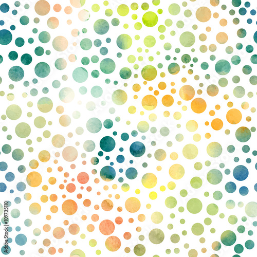 Fototapeta Naklejka Na Ścianę i Meble -  Seamless pattern with hand painted polka dots