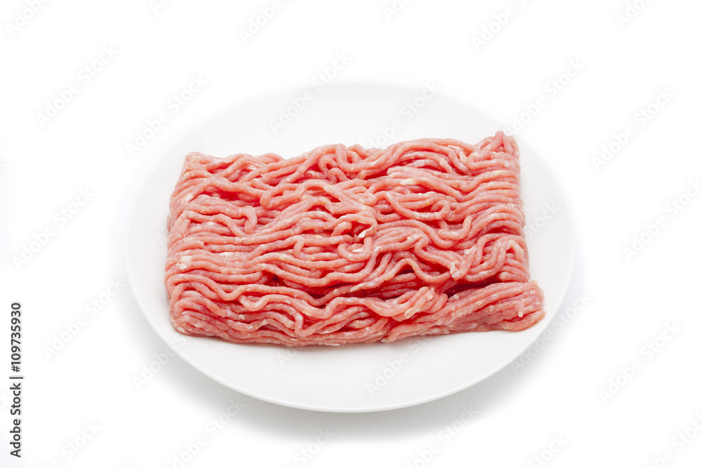 minced meat in a plate.