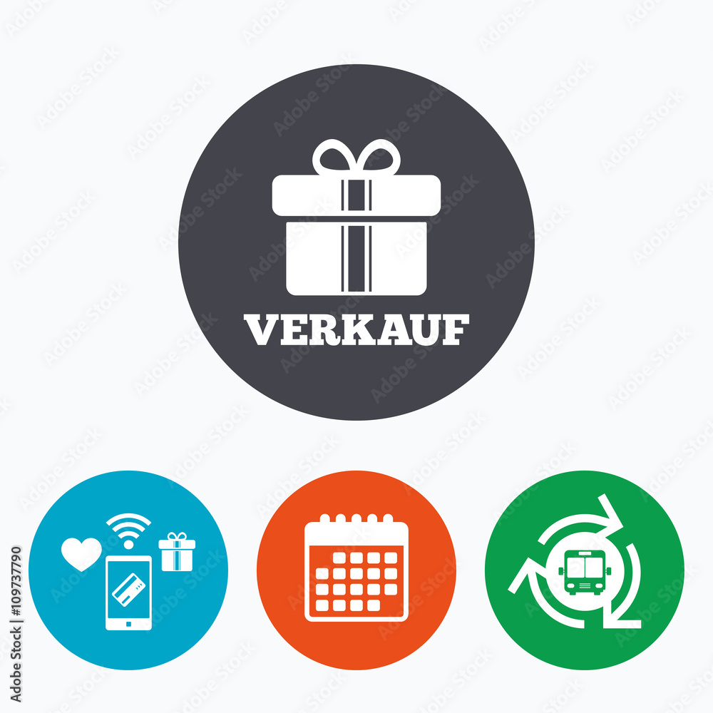 Verkauf - Sale in German sign icon. Gift. Verkauf - Sale in German sign icon. Gift.