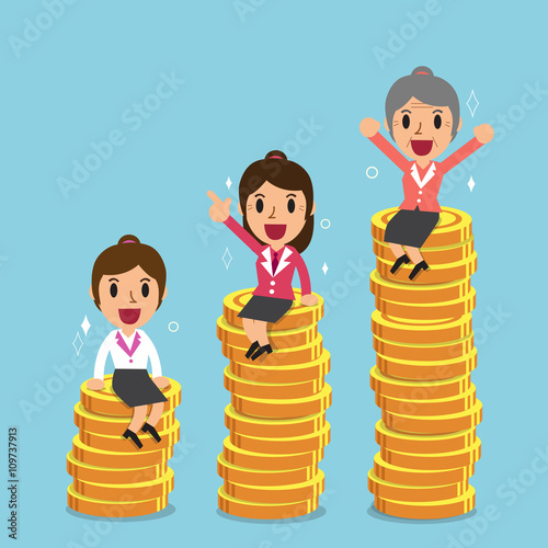Businesswoman with retirement money plan