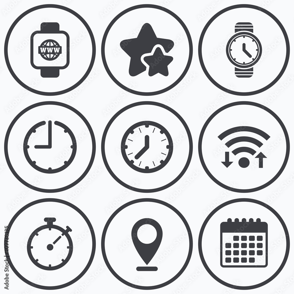 Smart watch. Mechanical clock time and timer. Smart watch. Mechanical clock time and timer.