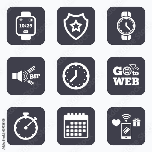 Smart watch. Mechanical clock time and timer.