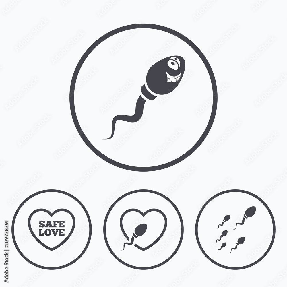 Sperm icons. Fertilization or insemination signs Sperm icons. Fertilization or insemination signs
