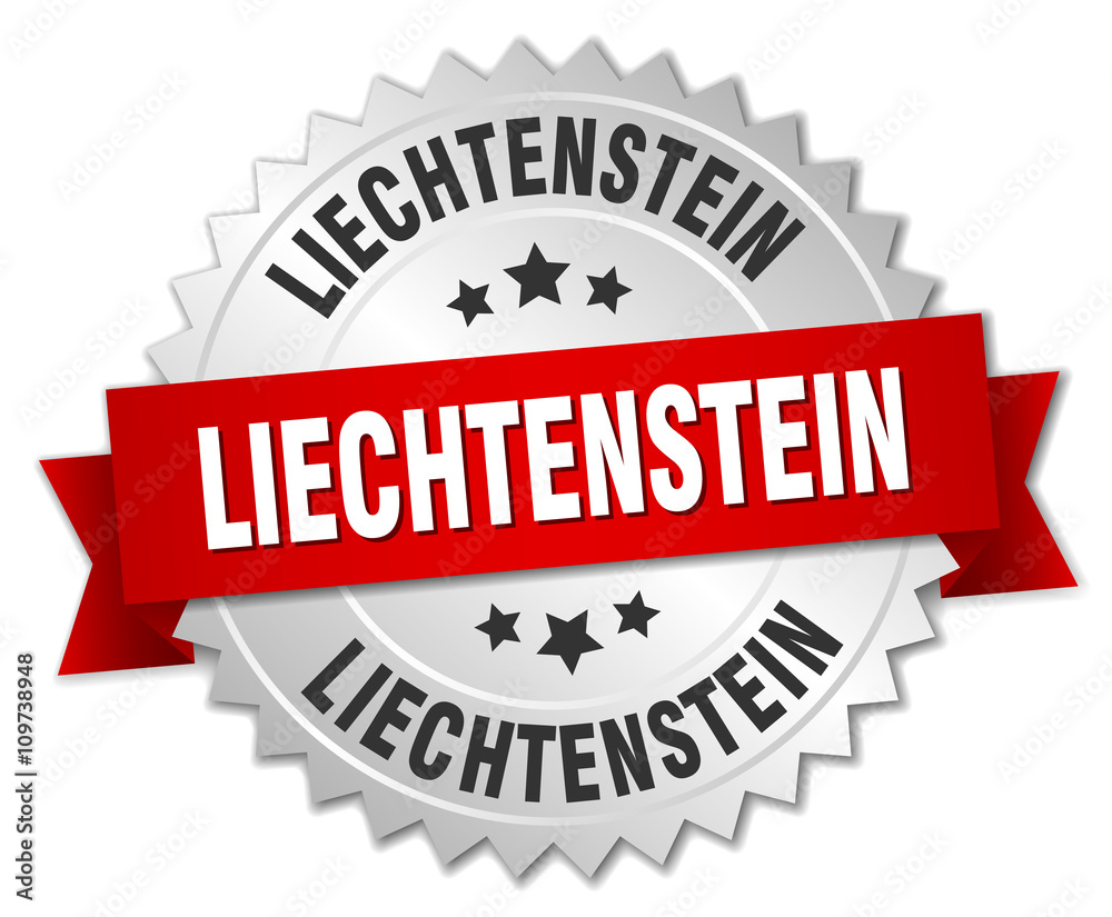 Liechtenstein round silver badge with red ribbon Liechtenstein round silver badge with red ribbon