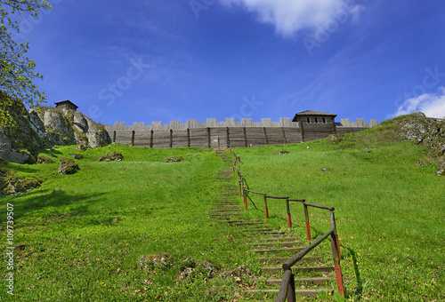 Podzamcze - Reconstruction of the Royal Castle on the Mount Birow near Ogrodzieniec. It belongs to castles end fortresses: Eagles' Nests Trail near Krakow photo