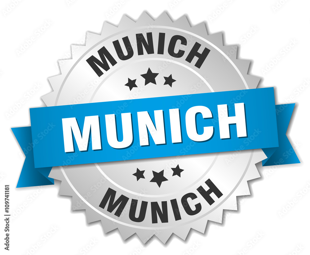 Munich round silver badge with blue ribbon Munich round silver badge with blue ribbon