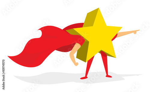 Shiny gold star huper hero with cape