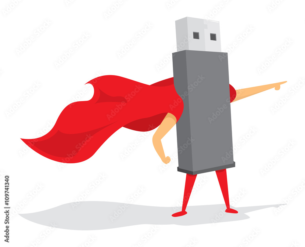 Flash drive super hero saving the day Flash drive super hero saving the day
