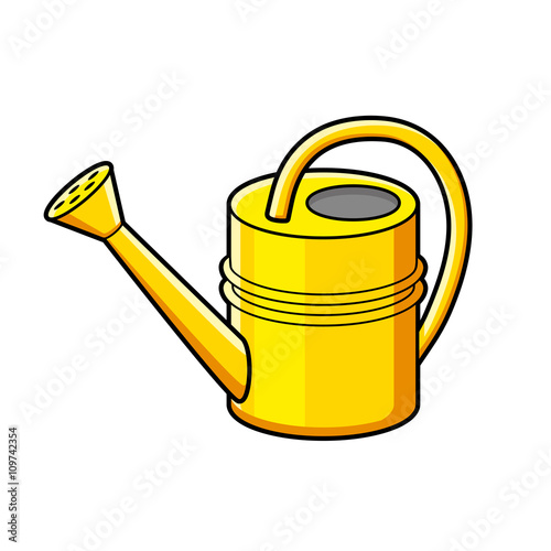 Yellow watering can.