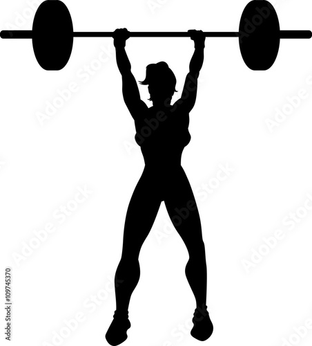 Cross fit woman silhouette