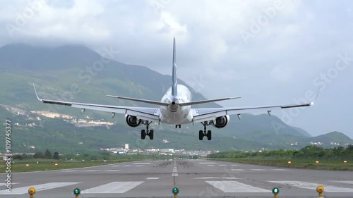 landing plane rear view