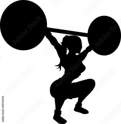 Cross fit woman silhouette