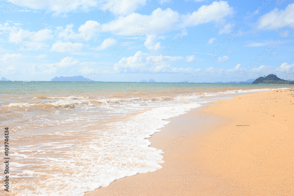 clearly sea water wave beach with blue sky on relax and vacation time clearly sea water wave beach with blue sky on relax and vacation time