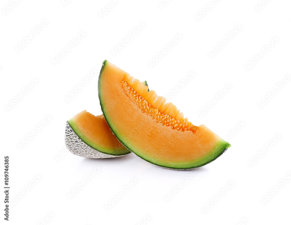 cantaloupe melon isolated on white background cantaloupe melon isolated on white background