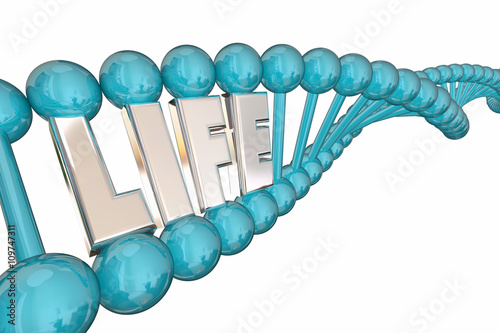 Canvas-taulu Life Word Health Care Medical Research DNA Strand 3d Illustratio