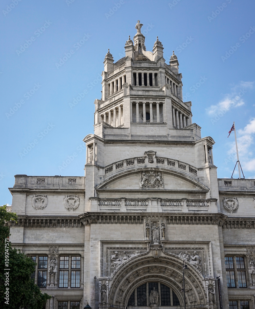 Exterior view of the Victoria and Albert Museum in London