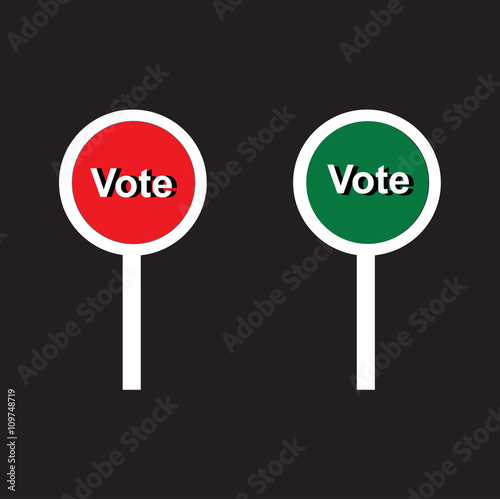 Votes sign paddles, vector illustration. 
