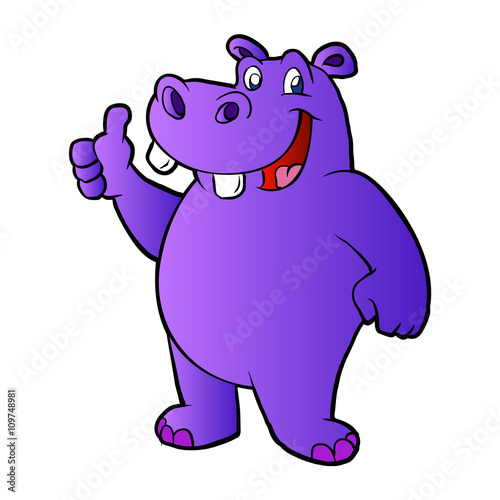 purple hippo cartoon
