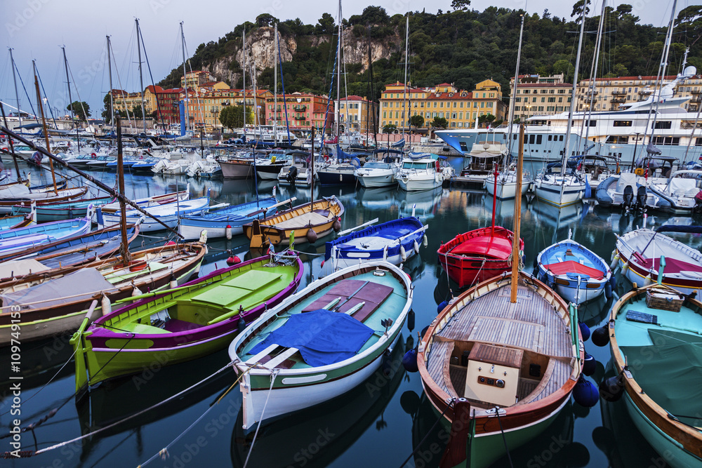 Colorful boats in Nice