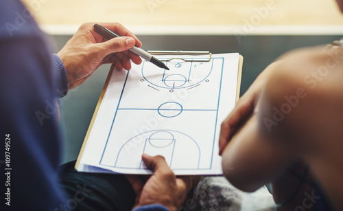 Basketball Player Sport Game Plan Tactics Concept photo