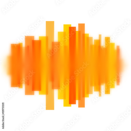 Blurred waveform made of lines