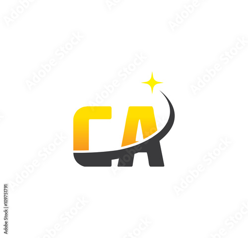 ca initial with swoosh and star