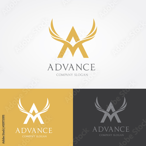 Letter A logo. Advance logo, vector logo template