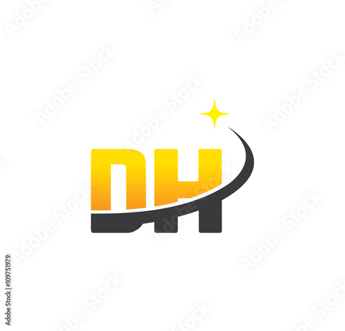 dh initial with swoosh and star