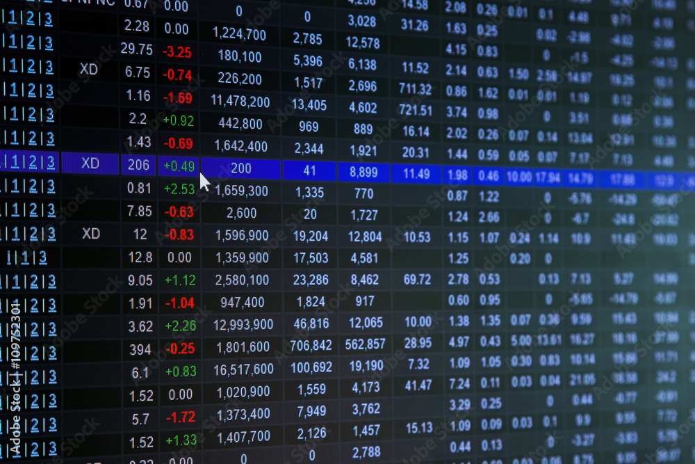 Stock market on display