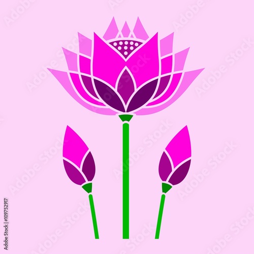 bright pink lotus decorative mosaic design