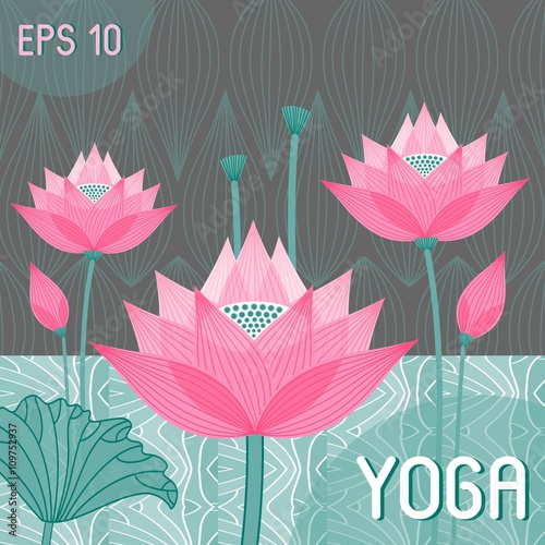 decorative stylized lotus bud design