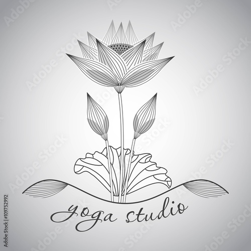 Monochrome Line logo for yoga studio design