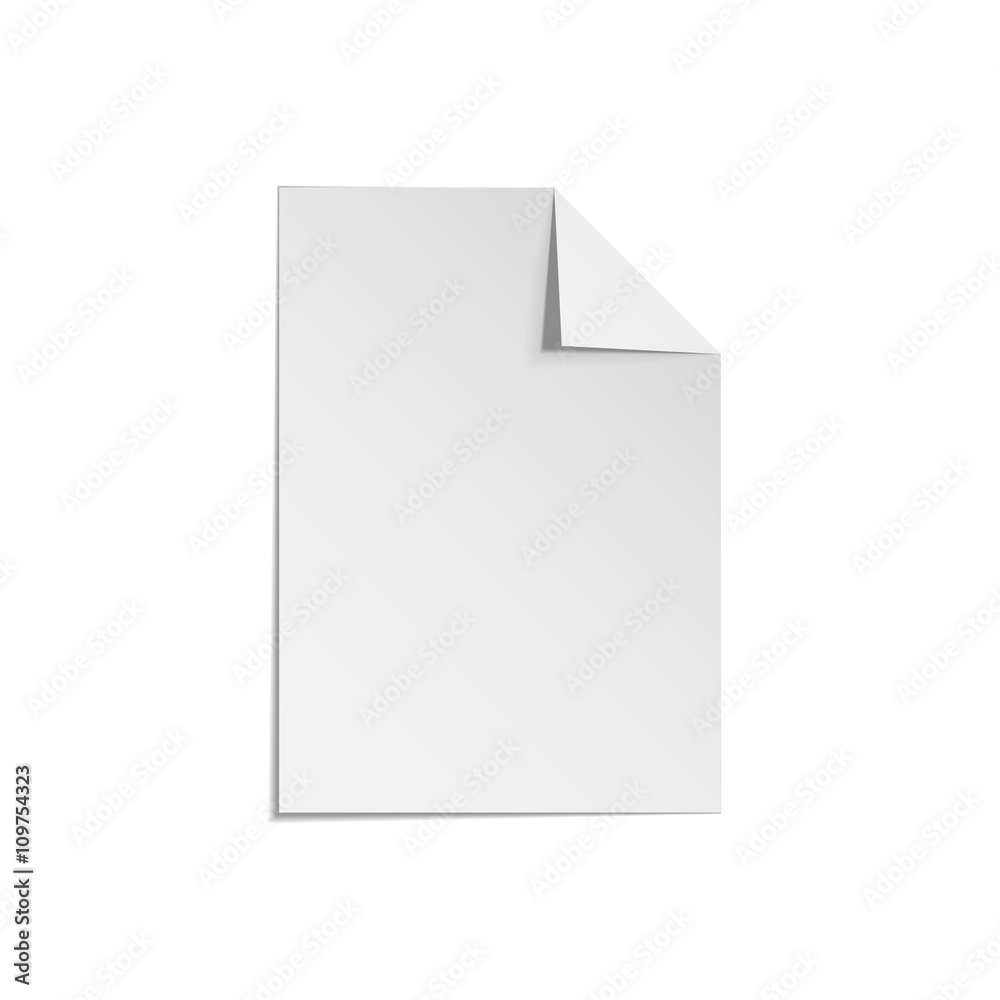 Paper Sheet with folded Corner