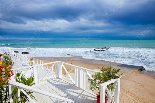 landscape view from Black sea coast near Varna  Bulgaria. 