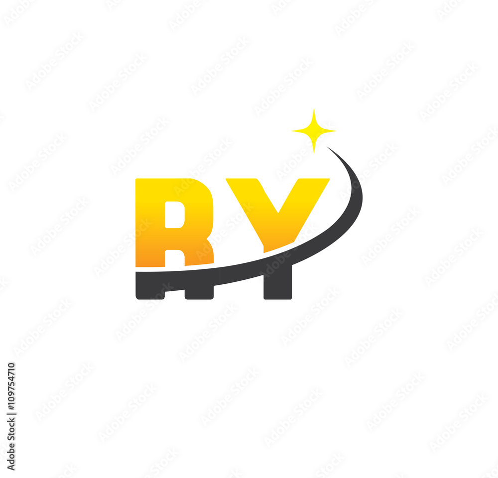 ry initial with swoosh and star ry initial with swoosh and star