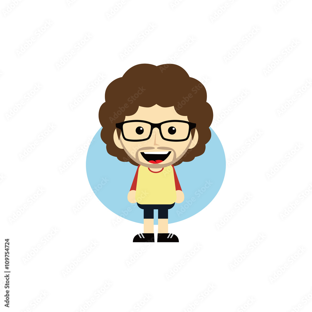 geek cartoon nerd character